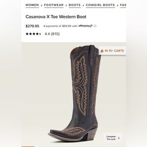 Ariat Casanova X Toe Western Boot women’s cowboy boots